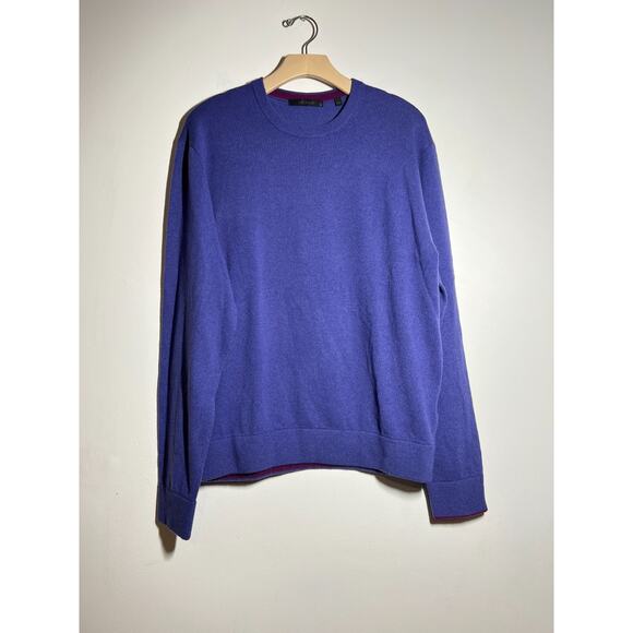 Greyson Men's EUC Purple 100% Cashmere Crewneck Pullover Sweater Size L - Picture 1 of 6